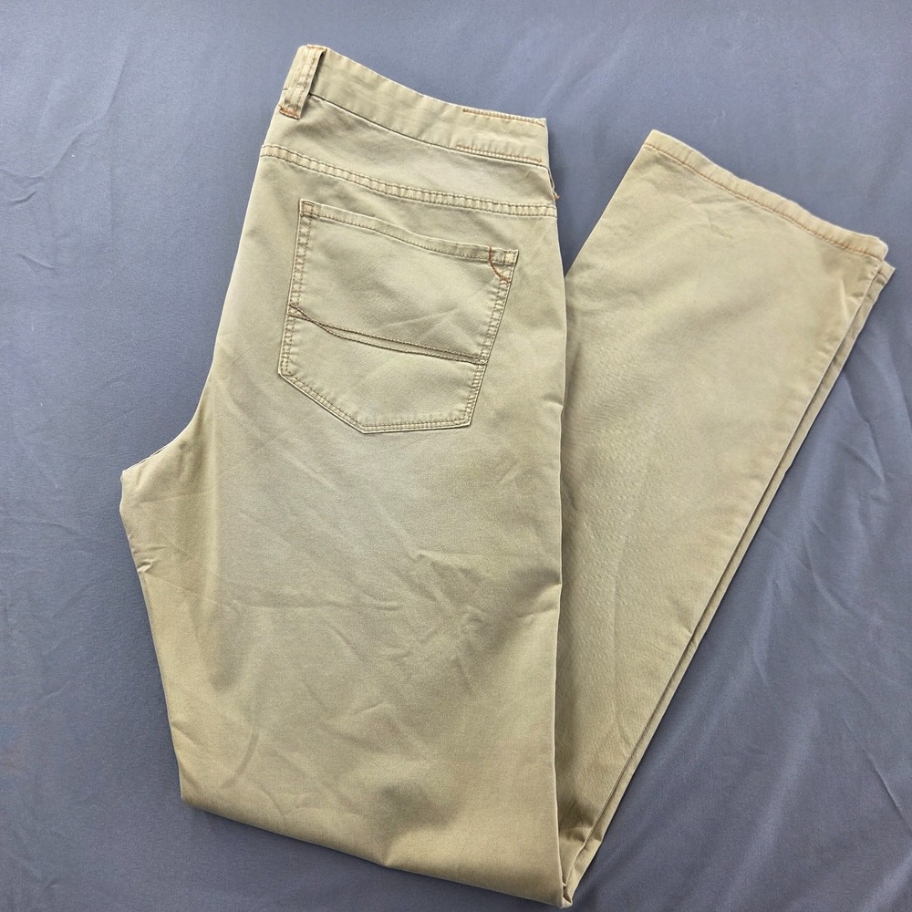 Tommy‎ Bahama Mens 34x34 (FIT 34x33) Khaki Beige Straight Flat Front Pants